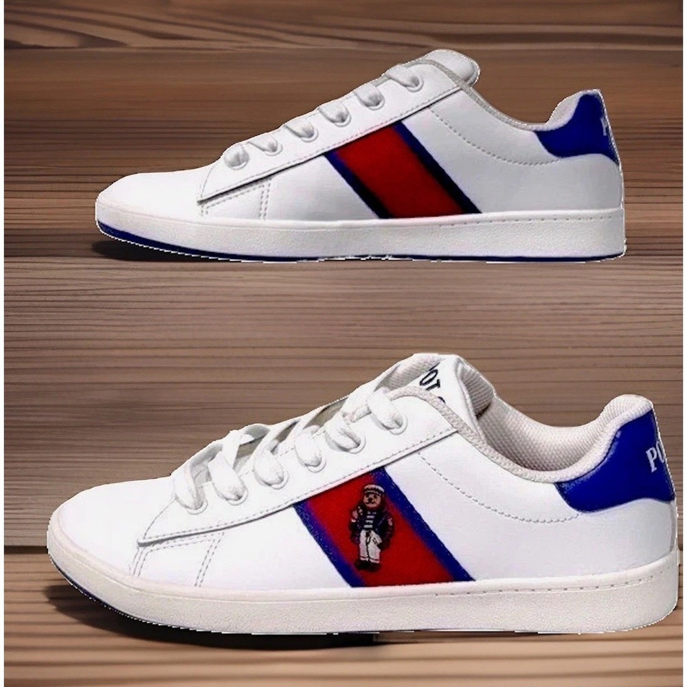 Polo Ralph Lauren Quilton Bear Sneakers Boys 6.5 WORN TWICE